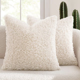 Dunkeld white teddy boucle decorative cushion covers on a styled sofa