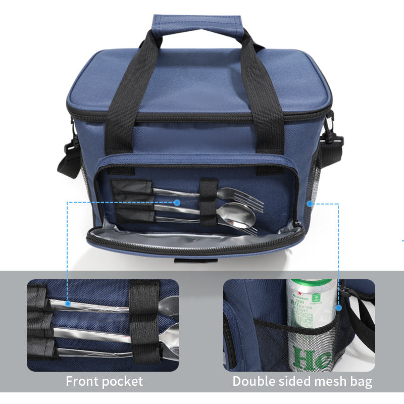 Limeuil Insulated Cooler Bag, Large Capacity, Navy Blue