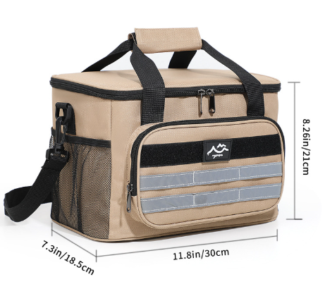 Limeuil large insulated cooler bag in beige with detachable shoulder strap