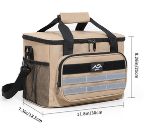 Limeuil large insulated cooler bag in beige with detachable shoulder strap