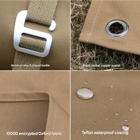 Waterproof Oxford Ground Mat, Khaki 148x200cm