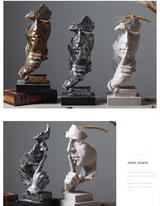 Gold abstract silence figure resin sculpture