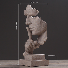 Terni abstract resin sculpture with a textured matte finish on a shelf