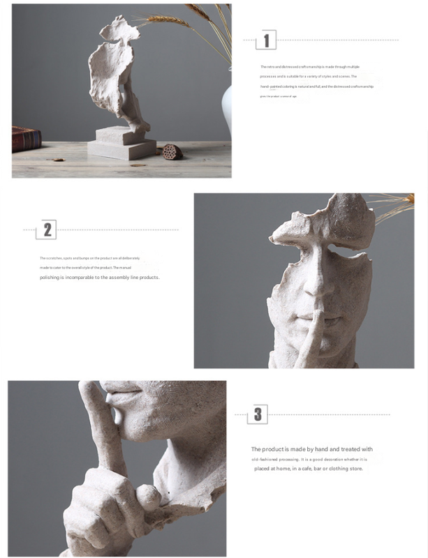 Sandstone abstract silence figure resin sculpture