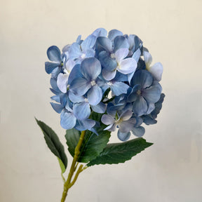 Canggu dark blue artificial hydrangea long stems 60cm five stem set in a vase