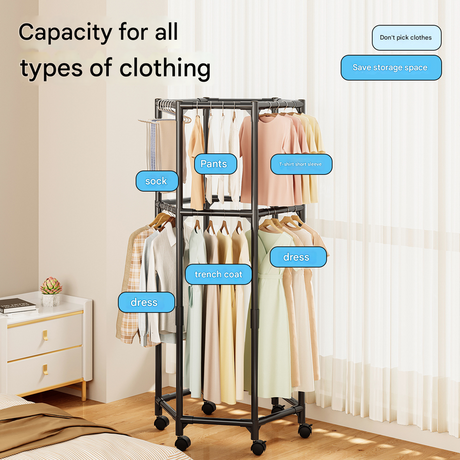 Versatile 360° Rotating Portable Garment Rack