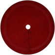 Red Knit Christmas Tree Skirt with Cable Border