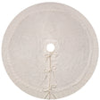 Elegant White Knit Christmas Tree Skirt