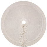 Elegant White Knit Christmas Tree Skirt