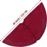 Elegant White Knit Christmas Tree Skirt