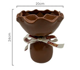 Handcrafted minimalist brown ceramic vase