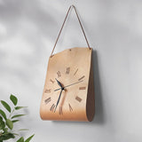 Retro PU Leather Handbag Wall Clock — Silent Sweep, Roman Numerals — Allure Home Collections