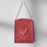 Retro PU Leather Handbag Wall Clock — Silent Sweep, Roman Numerals — Allure Home Collections