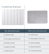 Underside of the light grey drain mat showing the double non slip backing