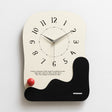 Abstract Wavy Wall Clock with Ceramic Accent — Black, Green and Brown — Allure Home Collections