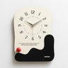 Abstract Wavy Wall Clock with Ceramic Accent — Black, Green and Brown — Allure Home Collections