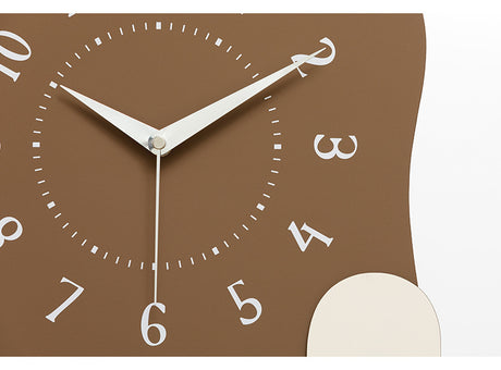 Abstract Wavy Wall Clock with Ceramic Accent — Black, Green and Brown — Allure Home Collections