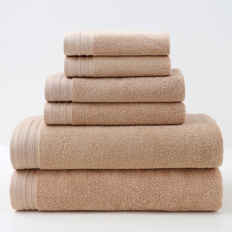 Camel combed cotton towel set with bath towel, hand towel and face washer