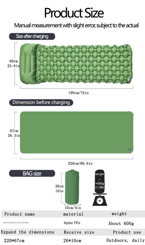 Herbert Ultralight Inflatable Camping Mat, 2pcs, Orange