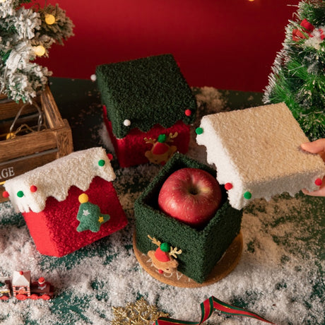 Luxe Plush Christmas Gift Box with Trim