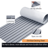 Striped Marine Decking Mat, Grey 240x30cm