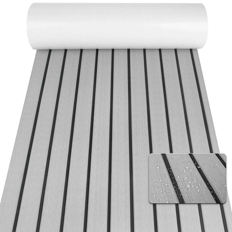 Striped Marine Decking Mat, Grey 240x45cm