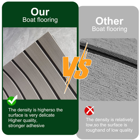 Striped Marine Decking Mat, Grey 240x45cm
