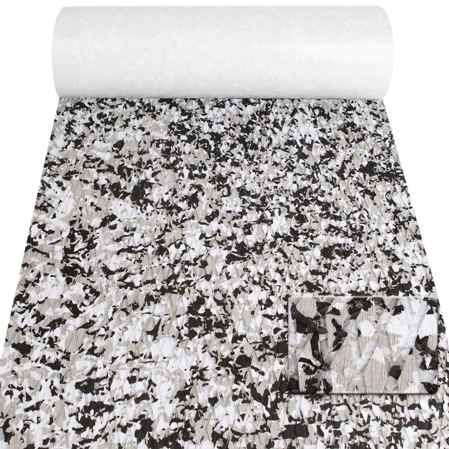 Snow Camouflage Marine Decking Mat, Black and White 240x30cm
