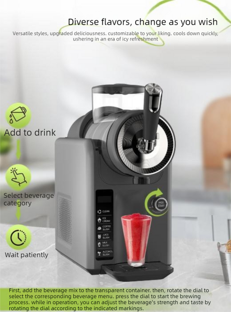 Milkshake and slush drinks made with the benchtop cold drink machine