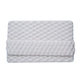 Side view of memory foam bath mat showing thickness and non skid backing