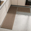 Absorbent non slip woven kitchen mat in brown