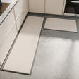 Absorbent non slip woven kitchen mat in grey