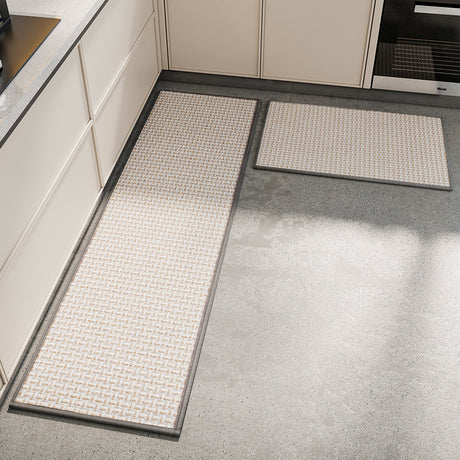 Absorbent non slip woven kitchen mat in grey