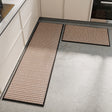 Absorbent non slip woven kitchen mat in black