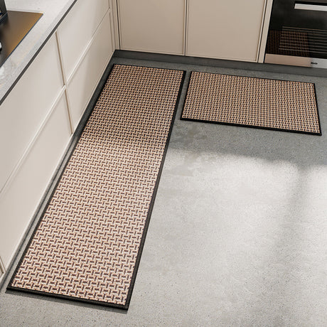 Absorbent non slip woven kitchen mat in black