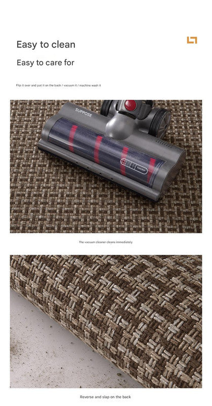 Absorbent non slip woven kitchen mat in black