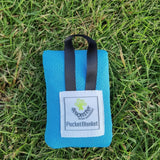 Blue compact pocket picnic blanket, 110 x 150cm