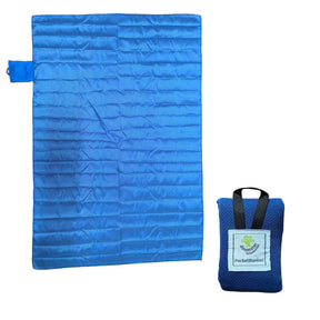 Dark blue compact pocket picnic blanket, 110 x 150cm