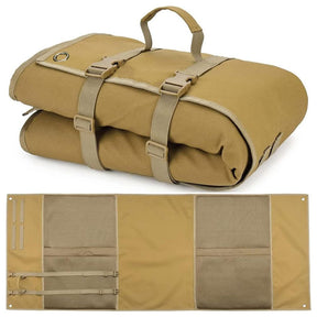 Elterwater roll up Oxford ground mat in khaki 200 x 73cm with MOLLE webbing, buckle straps and carry handle