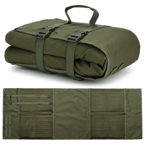 Elterwater roll up Oxford ground mat in green 200 x 73cm with MOLLE webbing, buckle straps and carry handle