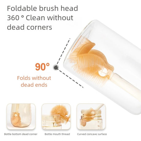 Portable Baby Bottle Cleaning Brush Set Purple