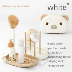 Portable Baby Bottle Cleaning Brush Set White