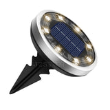 Stainless steel solar in-ground spike light with white glow