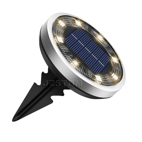 Stainless steel solar in-ground spike light with white glow