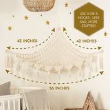 Ilfracombe Toy Storage Hammock Net, Corner Organiser, 105x105x145cm, White