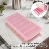 Pillon Long Silicone Ice Cube Tray, Pink, 2pcs