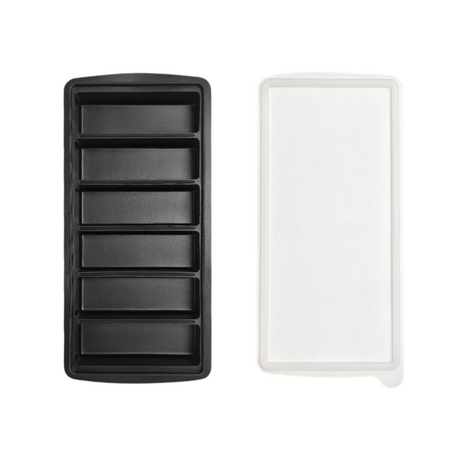 Forclaz black silicone tray making long bar ice cubes, two pack