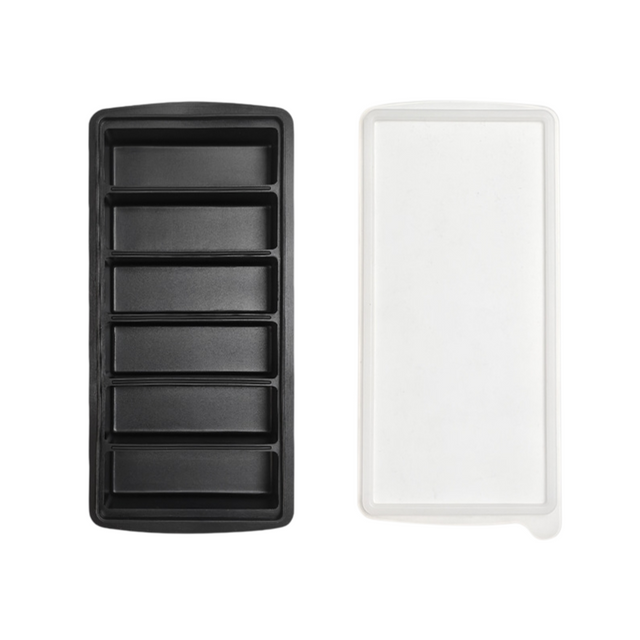 Forclaz black silicone tray making long bar ice cubes, two pack