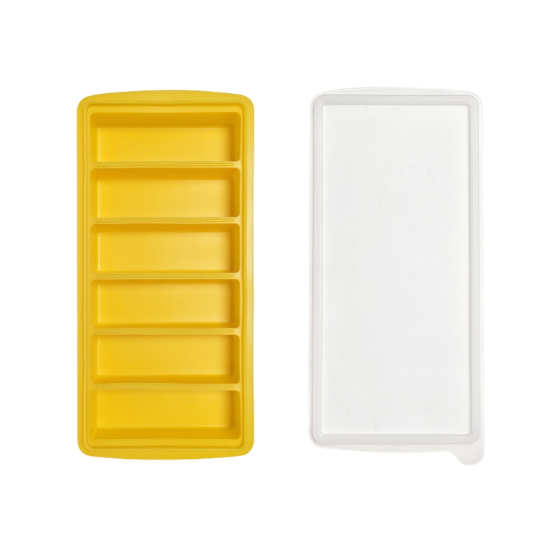Wolfgang yellow silicone tray making long bar ice cubes, two pack