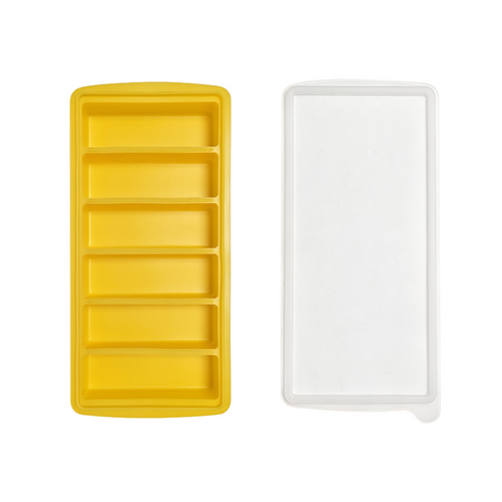 Wolfgang yellow silicone tray making long bar ice cubes, two pack
